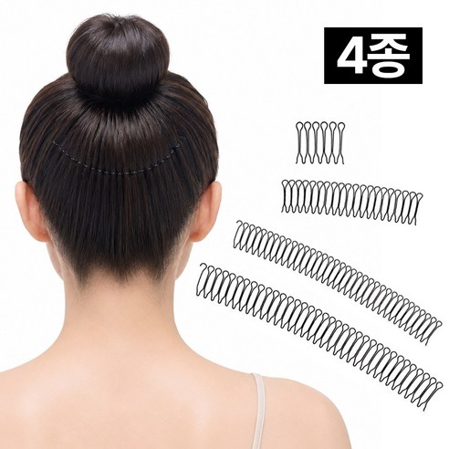 프렌티 여성 스프링 헤어핀 머리 잔머리 고정핀, 4개, 1세트