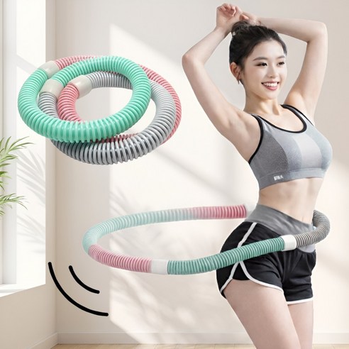 리코비 탄탄 뱃살 다이어트 스프링 홈트 훌라후프, 1개, 멀티파스텔, 1.1kg