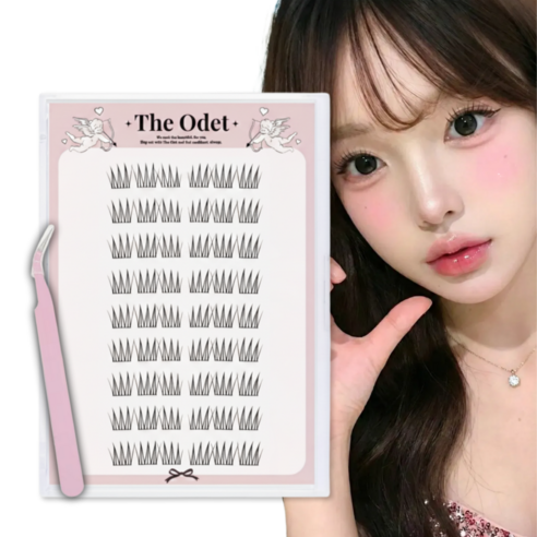 디오뎃 노글루 속눈썹 풀 필요없는 대용량 아이돌 아이래쉬 10-12mm, 1개, 60개입