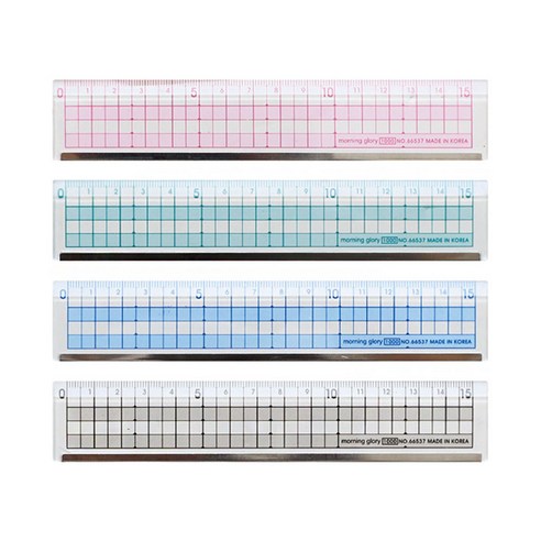 모닝글로리 컬러 커팅방안자 15cm, 랜덤, 3개
