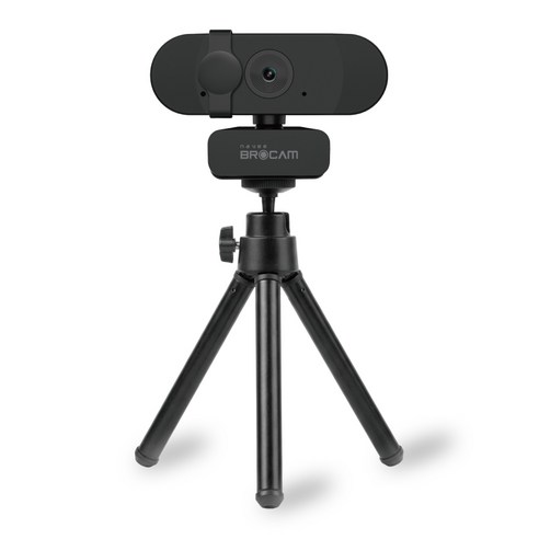 나비 브로캠 QHD 500만화소 웹캠 노트북 컴퓨터 화상카메라 듀얼마이크 자동초점조절 4K 업스케일링 NV76-CM400A, 블랙, 삼각대증정