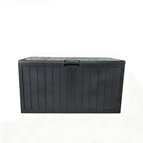 NEW 야외보관함 290L 수납 정리함 플라스틱 조립식창고 택배보관함 데크박스 수납 벤치 정원정리 베란다정리, N_290L블랙