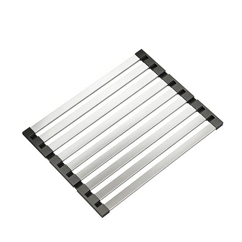 하이 실리콘 롤매트 식기건조대 접이식 휴대용 물빠짐 건조매트 싱크대 롤매트 주방정, 1개, 블랙
