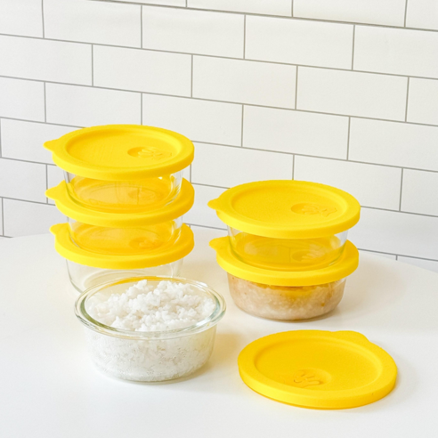 감성리빙 촉촉한 햇밥용기 냉동밥 보관용기 전자레인지 가능 유리 용기 이유식용기 겸용 300ml 이미지 2