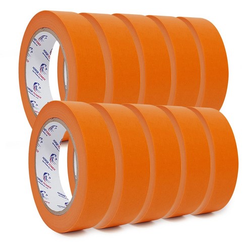 HSPW 오렌지 종이 마스킹 테이프 주황 20mm x 40M, 10개