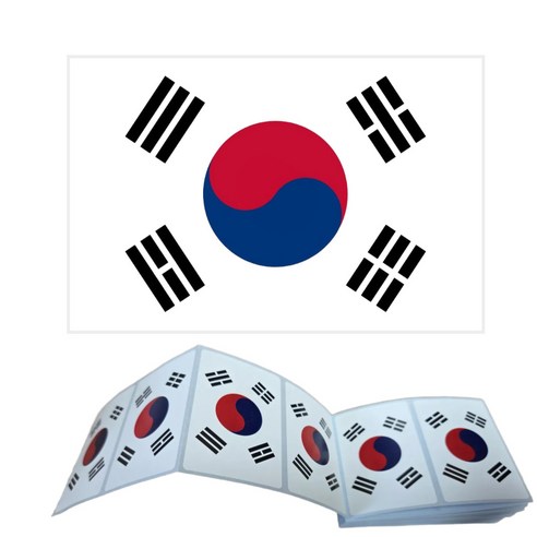 태극기 방수 유포지 스티커 6 X 4 cm 100매, 1개, 혼합