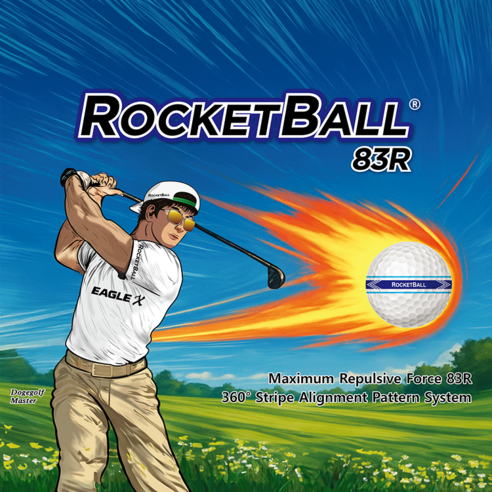 이글엑스 로켓볼 비거리 골프공 장타공 필드 스크린 겸용 4색 초고반발 360 퍼팅라인 이미지 2