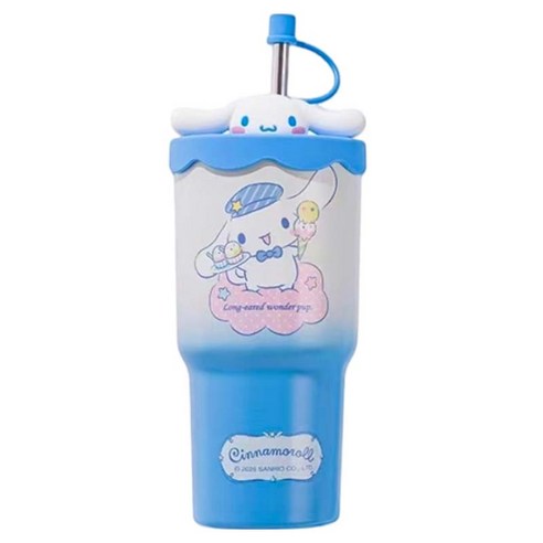 StarR 산리오 피규어 빨대 보온 텀블러, 1개, 580ml, 시나모롤