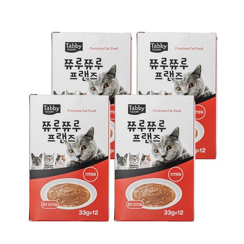 테비토퍼 쮸루쮸루 프랜즈 고양이간식, 오리지널, 33g, 48개