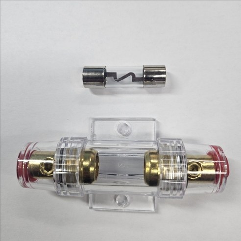AGU 자동차 오디오 퓨즈홀더 60A - 10 x 38mm 유리관 퓨즈 포함 / 차량 앰프 배선 보호용 고전류 퓨즈, 1개