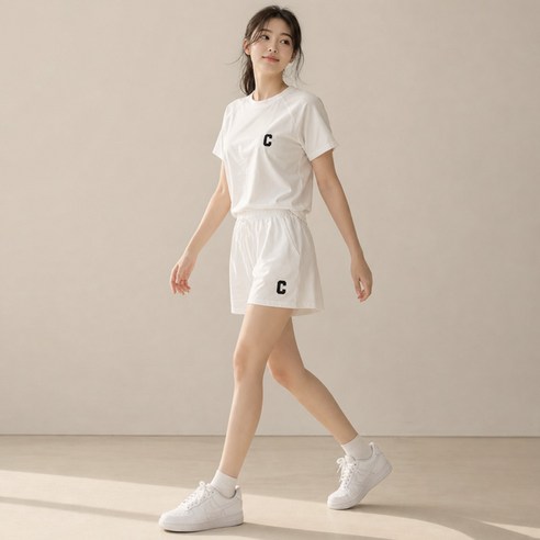 초특가 트레이닝 투피스 세트 여성 여름 루즈핏 반팔 티셔츠 반바지 여름 캐주얼 데일리 빅사이즈 상하의 세트