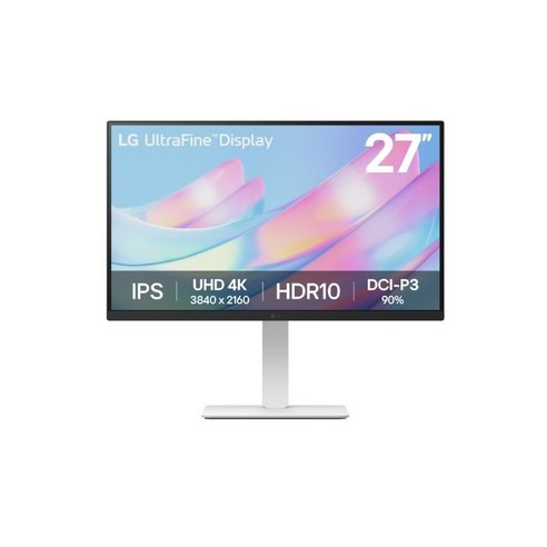 LG 27인치 UHD 4K 모니터 HDR 피벗 높이조절 화이트 USB-C단자, 68.5cm, 27인치 피벗 엘지 모니터