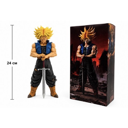 드래곤볼Z 미래 트랭크스 슈퍼사이어인 피규어 24cm 검 포함 컬렉션 모델 Dragon ball, 1개