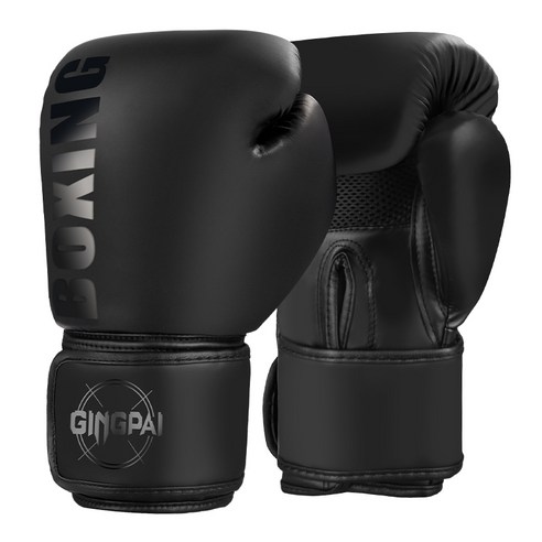 GINGPAI 깅파이 복싱글러브 권투 무에타이 킥복싱 스파링 MMA 장갑 GBOXQT, 1세트, 블랙
