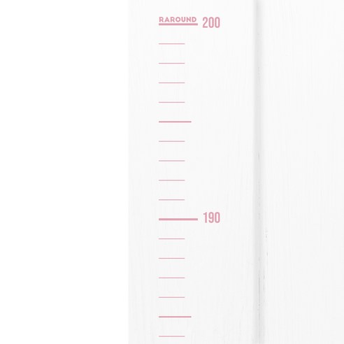 라라운드 자체제작 심플 키재기 스티커 200cm, 투명 핑크