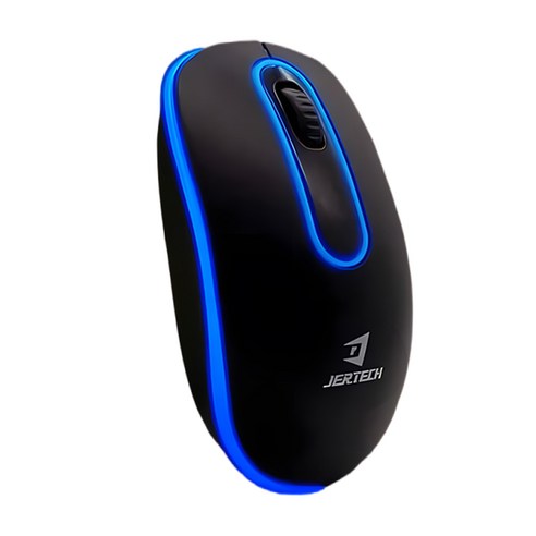 JERTECH JR2 무선 마우스 발광 USB 사무용, 블랙