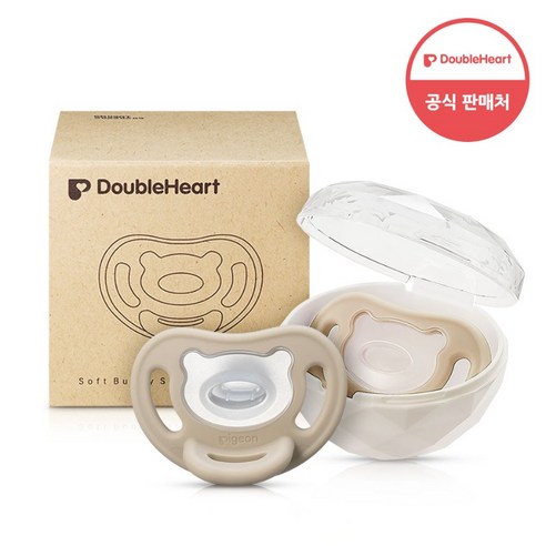 더블하트 Soft Buddy 노리개 젖꼭지 버디노리개2단계 퍼플M, 2단계, 베이지, 1개
