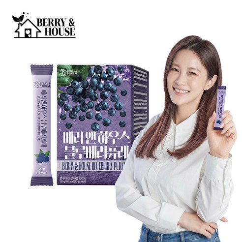 김지민픽 베리앤하우스 블루베리 퓨레 미국산 홈쇼핑, 14개, 20g