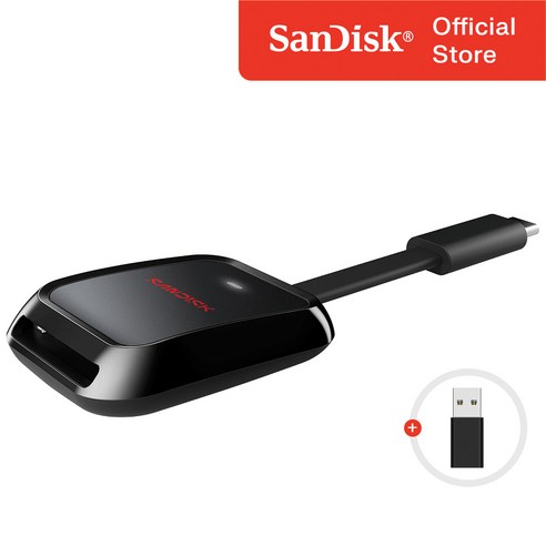 샌디스크 QuickFlow USB-C 타입 SD카드 리더기 + A젠더, 1개, 블랙, SDDR-C751