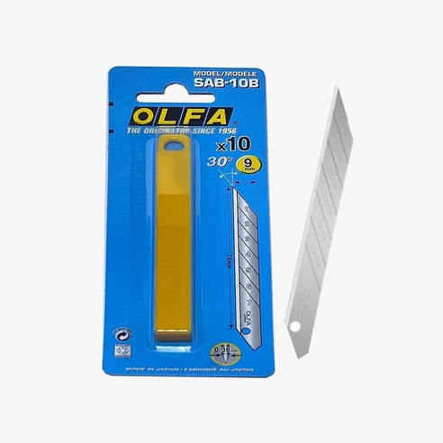 [OLFA]올파 SAB-10B 30도 커터날 9mm(10개입), 1개
