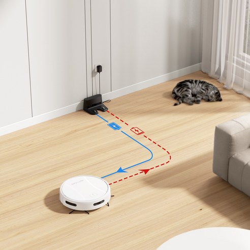 프리티케어 로봇청소기 후기 분석 - 충전 스테이션 복귀 모습