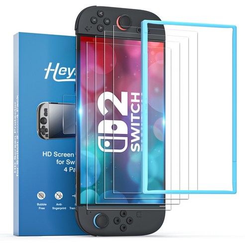 HEYSTOP 스위치2 강화유리 액정보호필름 4p, 1세트, 투명, NSAS