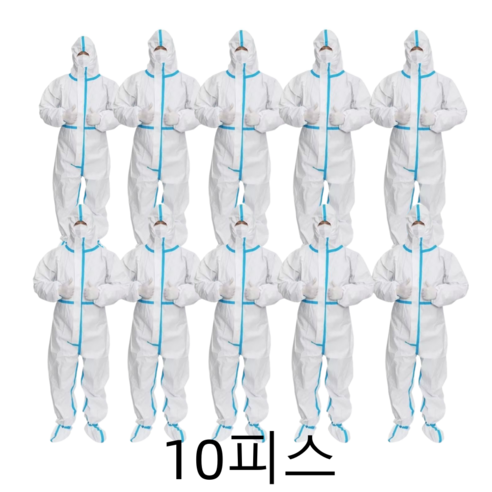 [대욱] 멀티 기능 방호복 연합 방수 방진 방유 방수면 작업복 방호복 방진복 방역복, M, 10개, 순백색