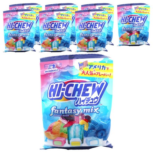 하이츄 어소트먼트 컬러풀 셔벗맛 & 블루 하와이맛 & 블루 라즈베리맛, 68g, 8개