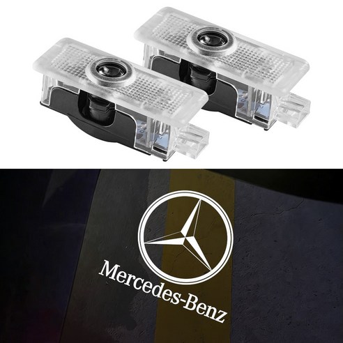 벤츠 웰컴라이트 도어라이트 LED 로고램프 CLA CLS C클래스쿠페 E클래스쿠페, 2개, 벤츠 로고 타입 A