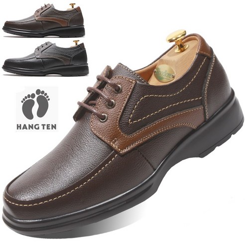 행텐 천연가죽 남자 에어 컴포트화 캐주얼 신발 남성 단화 효도화 중년 신발 구두 발편한 남성용 스니커즈
