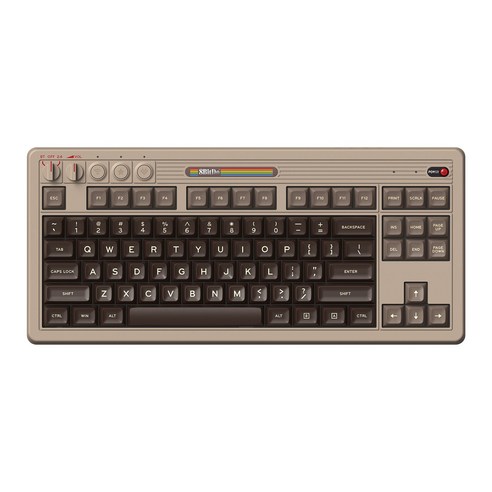 국내정발 8BitDo 레트로 키보드 Retro Mechanical Keyboard [M N C64 F], 차콜, 백축