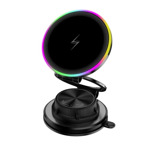 Belia 차량용 360 도 회전 무선 충전 휴대폰 스탠드, K8, 블랙