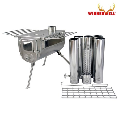 캠핑의 낭만을 더하는 위너웰 우드랜더 더블 뷰 쿡 텐트 우드스토브 L