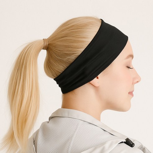 고즈 스포츠 땀흡수 헤어밴드 블랙 5개 이미지 4