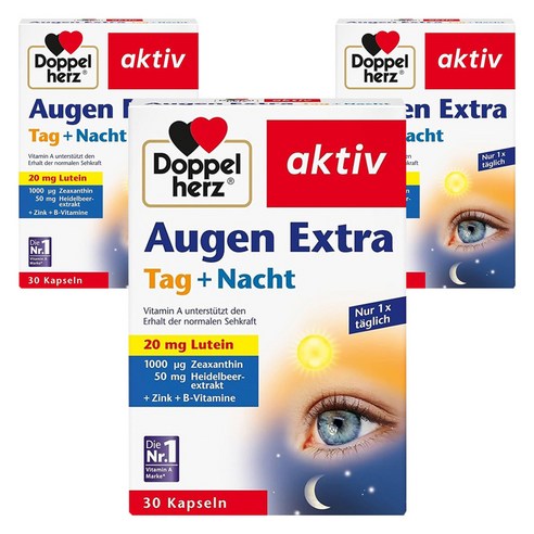 도펠헤르츠 액티브 아우겐 엑스트라 태그 + 나트 루테인 20mg 캡슐, 30정, 3개