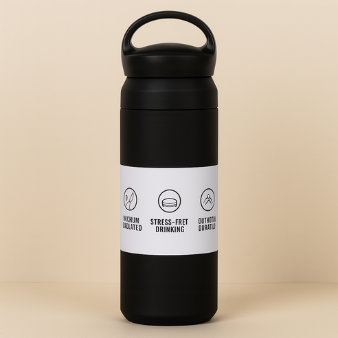 레디박스 손잡이 스탠 텀블러 진공 보온 보냉 이중컵 캠핑용 물병 아이스 워터보틀, 1개, 500ml, 블랙