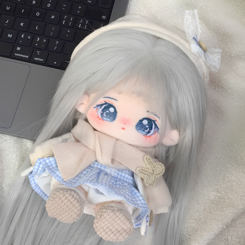국내배송 20cm 달빛 무속성 아이돌인형 솜인형 무골 유골, 달빛인형+청순토끼Set+가발, 1개