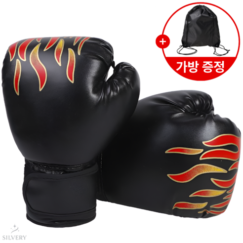 [가방 증정] 실버리 복싱 권투 글러브, 1개, 블랙