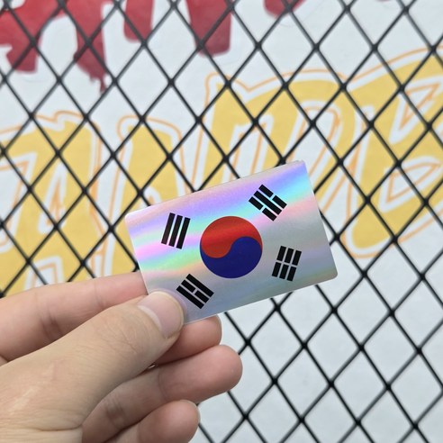 방수 태극기 스티커 2매 / 차량 캐리어 오토바이 부착용 / 일반 홀로그램, 2개, S 홀로그램 (6×4cm)