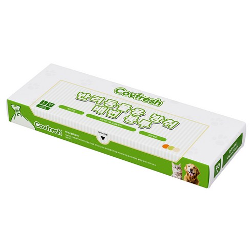 COVFRESH 방취 밀봉 냄새 차단 무향 반려동물 배변봉투, 대형, 1개, 90개입