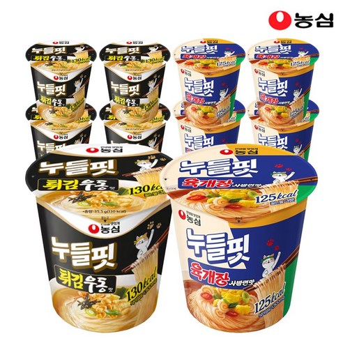 농심 누들핏 2종 (육개장4+튀김우동4)