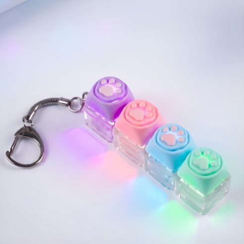 키치포우 LED 키캡키링 9구 4구, 1개, 냥이4 LED
