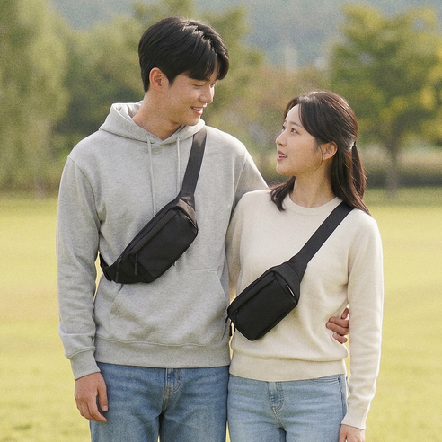 담앤드솜 2세대 심플 미니 힙색 허리 어깨 방수 스포츠 운동 조깅 가슴 남자 돈 웨이스트 메신저 크로스 슬링백 러닝 허리쌕 가방 지갑 파우치 쌕 소형 작은 등산 자전거 이미지 3