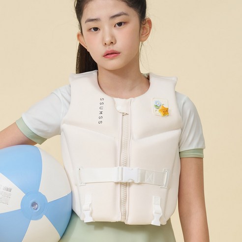 썸쓰 초등학생 어린이 구명조끼 25~50kg 이하, 1개, 화이트