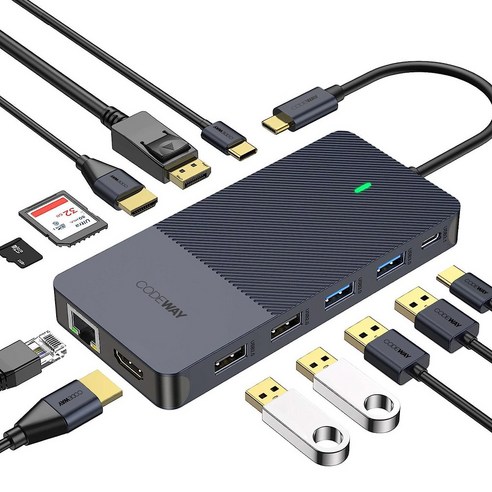 코드웨이 USB C타입 12in1 4K 60Hz 노트북 멀티허브, 1개