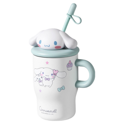 StarR 입체 산리오 캐릭터 빨대 미니 보온병, 1개, 500ml, 큰 귀 개