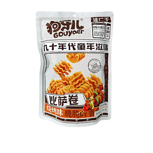 (배터짐) 옛날맛 비사주안 (바베큐맛) 꿔바 중국과자, 188g, 2개