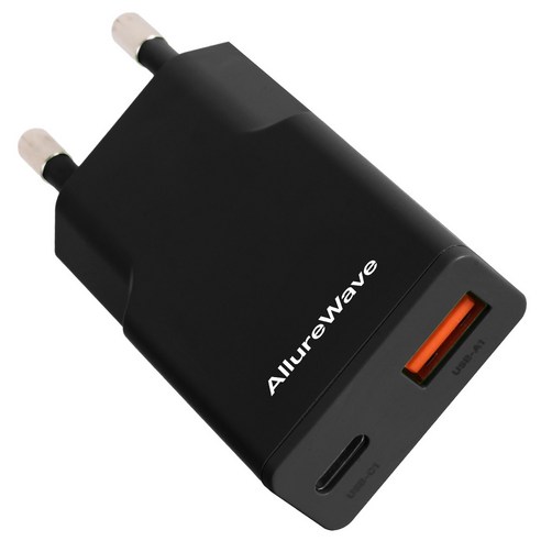 얼루어웨이브 초슬림 Gan PD3.0 PPS 30W 2포트 C타입 초고속 충전기 듀얼 포트 어댑터