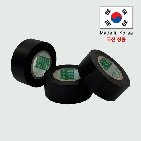 이음케이블 국산 PVC 배선 케이블 차량용 하네스용 와이어링 전기절연 테이프 25mmX20M, 3개