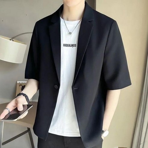 Titikong 남자 여름 반팔 정장자켓 데일리 패션 캐주얼 통기성
